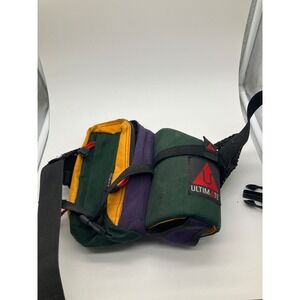 Vintage Ultimate Solitaire Waist Pack Green Purple Yellow Made in USA Fanny Bag